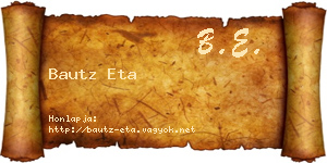 Bautz Eta névjegykártya
